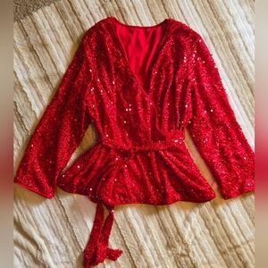 Shein Red Party Top